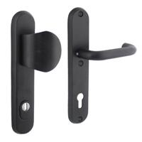 Intersteel | Veiligheidsbeslag met kerntrekbeveiliging | Voordeurbeslag | SKG3 | Profielcilindergat | Ovaal | Mat Zwart - thumbnail