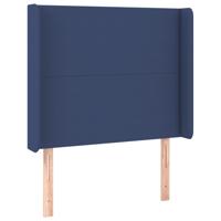 Boxspring met matras stof blauw 90x190 cm - thumbnail