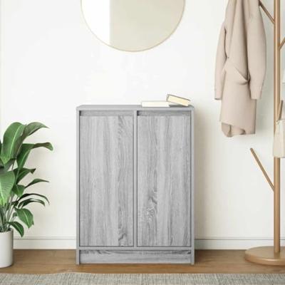 Dressoir 57x34x76 cm bewerkt hout grijs sonoma eikenkleurig