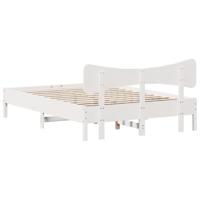 Bedframe zonder matras massief grenenhout wit 140x200 cm - thumbnail