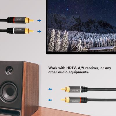 LogiLink CA1209 Cinch Audio Aansluitkabel 10.0 m Zwart Afgeschermd, Kleurcodering