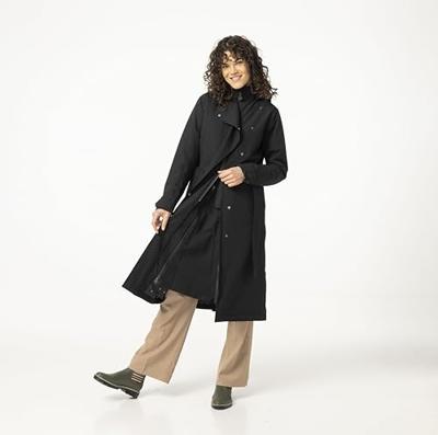 Trench Coat Long Regenjas Dames Black Trench Coat Long Regenjas Dames Black