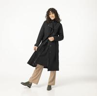 Trench Coat Long Regenjas Dames Black - thumbnail