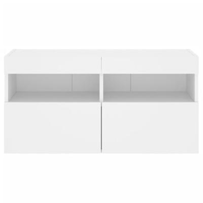 Tv-wandmeubel met LED-verlichting 80x30x40 cm wit Tv-wandmeubel met LED-verlichting 80x30x40 cm wit