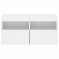 Tv-wandmeubel met LED-verlichting 80x30x40 cm wit - thumbnail