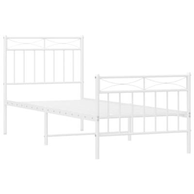 Bedframe met hoofd- en voeteneinde metaal wit 75x190 cm Bedframe met hoofd- en voeteneinde metaal wit 75x190 cm