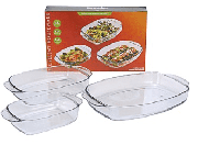 Excellent Houseware ovenschaal set glas 3 stuks - thumbnail