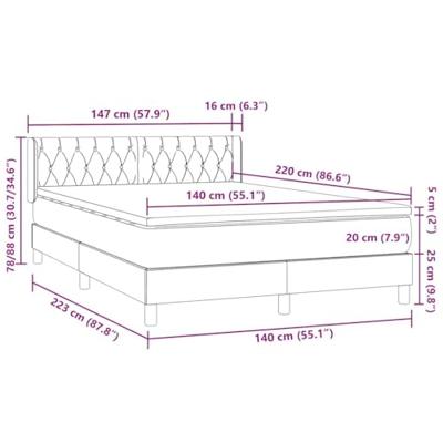 Boxspring met matras fluweel donkergrijs 140x220 cm
