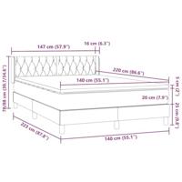Boxspring met matras fluweel donkergrijs 140x220 cm - thumbnail