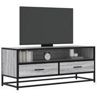 Tv-meubel 100x34,5x40 cm bewerkt hout metaal grijs sonoma eiken - thumbnail