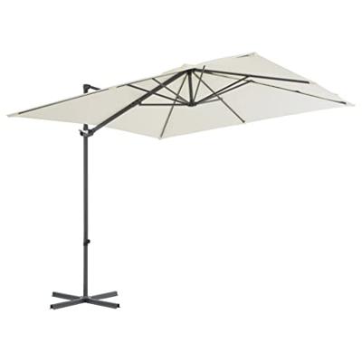 VidaXL Zweefparasol met stalen paal 250x250 cm zandkleurig VidaXL Zweefparasol met stalen paal 250x250 cm zandkleurig