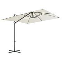 VidaXL Zweefparasol met stalen paal 250x250 cm zandkleurig - thumbnail