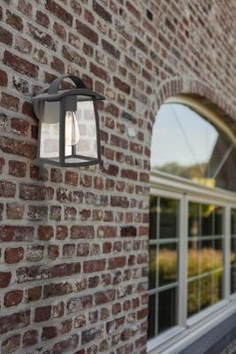 Lutec Zwarte wandlampKelsey helder glas - 5273603012