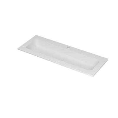 INK Aspekt Wastafel Porselein Centraal met 1 Kraangat - 1200x450x15 mm - Mat Wit