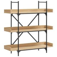 Boekenkast 3-laags 100x33x108,5 cm bewerkt hout sonoma eiken - thumbnail