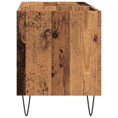 Platenkast 84,5x38x48 cm bewerkt hout oud houtkleurig Platenkast 84,5x38x48 cm bewerkt hout oud houtkleurig