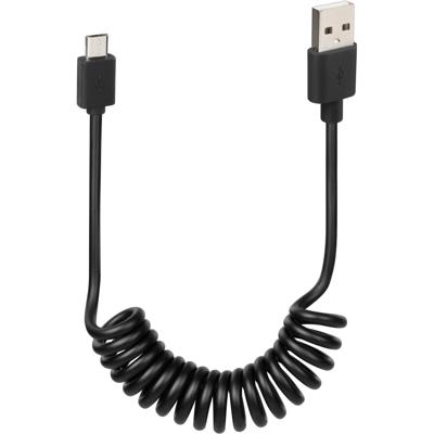 Lampa Kabel Lampa Krulkabel Micro USB 1 Meter Zwart