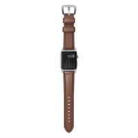 Nomad traditional leather strap Apple Watch 42mm / 44mm / 45mm / 49mm bruin / zilver - thumbnail