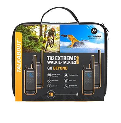 Motorola Talkabout T82 Extreme Quad Pack twee-weg radio 16 kanalen Zwart, Oranje - thumbnail