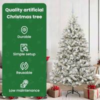 Kunstkerstboom met 300 LED Groen en Wit 180 cm PVC en Metaal - thumbnail