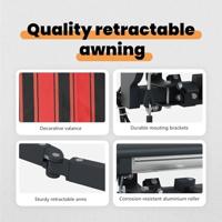 VidaXL Inklapbaar zonnescherm oranje en zwart 350 x 250 cm - thumbnail