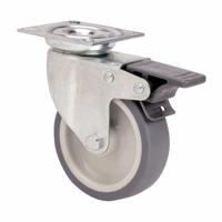 Rueda Ruedas Alex Grijs Rubber Poliamix 6 cm Ø6 cm 50 kg draaibaar - thumbnail