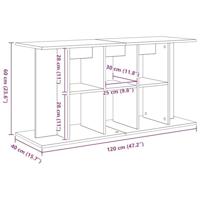 Aquariumstandaard 120x40x60 cm spaanplaat zwart eikenkleurig - thumbnail