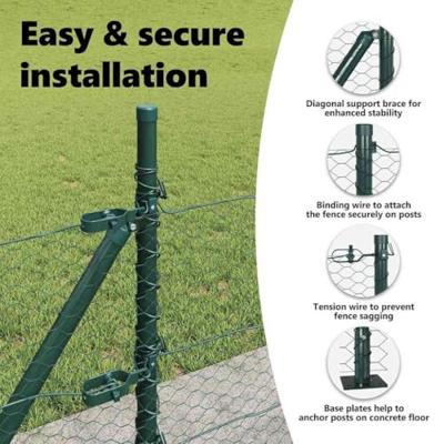 VidaXL Afrasteringspaal groen 25 x 0,8 m (25 mm gaas) staal en pvc