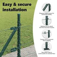 VidaXL Afrasteringspaal groen 25 x 0,8 m (25 mm gaas) staal en pvc - thumbnail