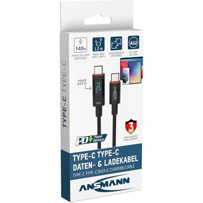 Ansmann 1700-0176 USB-kabel USB 2.0 1,2 m USB C Antraciet