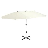 VidaXL Parasol met aluminium paal 460x270 cm zandkleurig - thumbnail