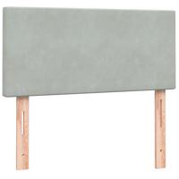 Boxspring met matras fluweel lichtgrijs 80x220 cm - thumbnail