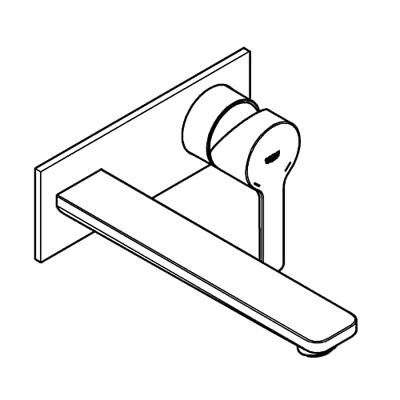 GROHE Lineare New waterbesparende afbouwdeel inbouw wandkraan L-size met uitloop 20.7cm supersteel 23444dc1 - thumbnail