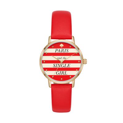 Horlogeband Kate Spade New York KSW1365 Leder Rood 12mm