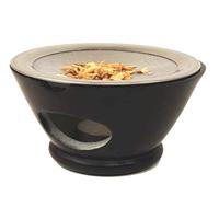 Wierookbrander Maroque Zeepsteen Zwart met Zeef - thumbnail