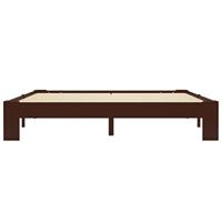 Bedframe massief grenenhout donkerbruin 160x200 cm - thumbnail