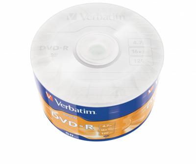 Verbatim DVD-R 16x, DataLife, Matt Silver 4,7 GB, 50 stuks, onbewerkte dvd's beschrijfbaar, 16-voudige brandsnelheid en hardcoat, krasbescherming, dvd-R blanco, blanco dvd