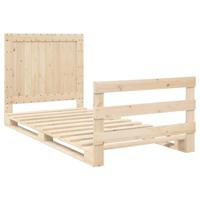 Bedframe met hoofdbord massief grenenhout 100x200 cm - thumbnail