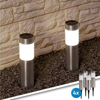 Solar priklamp lucifer rvs padverlichting op zonne-energie (4 stuks)