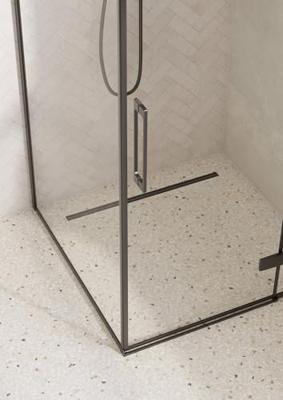 Saqu Grace douchecabine met draaideur rechts incl. antikalk 90x90x210cm mat zwart