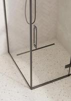 Saqu Grace douchecabine met draaideur rechts incl. antikalk 90x90x210cm mat zwart - thumbnail