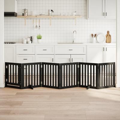 Hondenhek inklapbaar 6 panelen 300 cm populierenhout zwart