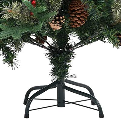 VidaXL Kerstboom met dennenappels 120 cm pvc en pe groen