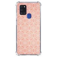 Samsung Galaxy A21s Doorzichtige Silicone Hoesje Pattern Orange - thumbnail