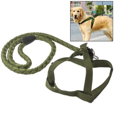 Duurzaam Harness Lead leiband tractie touw hond touw veiligheidsketting voor hond huisdier lengte: 1.0 m (leger-groen)
