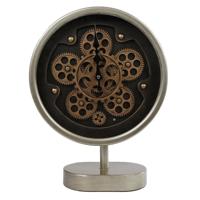 Radarklok "Stefan" op voet zwart/goud metaal 30x10x42cm - thumbnail