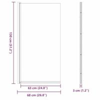 VidaXL Bad douchescreen zwart 68 x 130 cm gehard glas - thumbnail