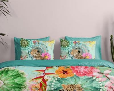 HIP Dekbedovertrek "mandala&apos;s, bloemen en een luipaard" - Multi - (240x200/220 cm) - Katoen Satijn