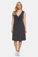 Ulla Popken Jurk, V-hals, uitlopende zoom - Grote Maten - thumbnail