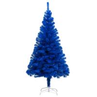 VidaXL Kunstkerstboom met standaard 210 cm pvc blauw - thumbnail